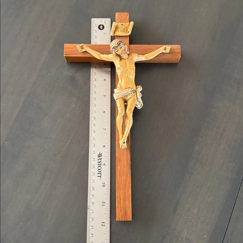 Vintage Fontanini Wall Crucifix Wood Cross Genuine Fontanini Corpus 12” Vtg Jesu - Picture 4 of 13